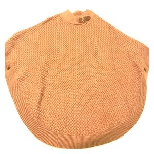 Camel Poncho with Buckle Detail